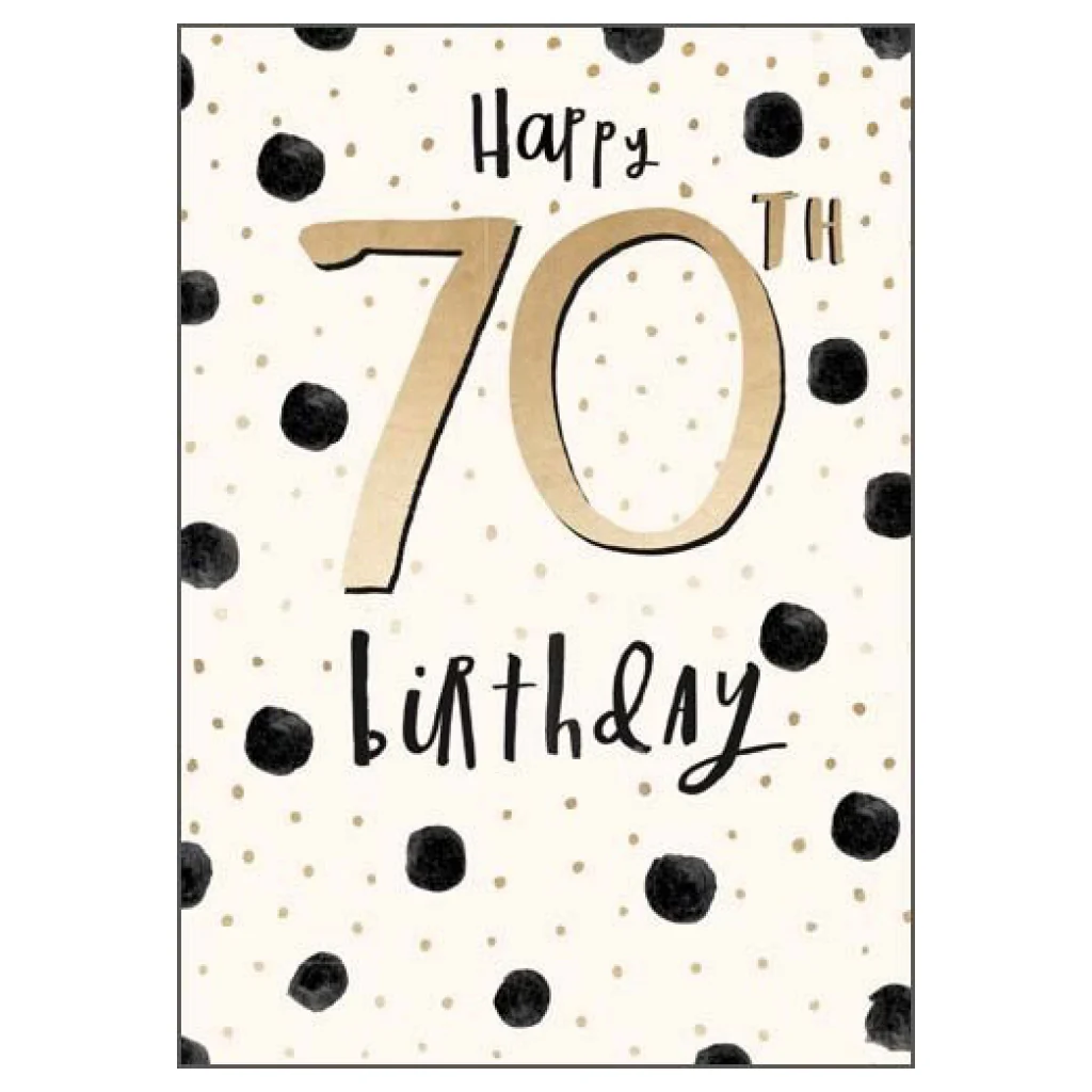 70th Birthday Gold Dots Card