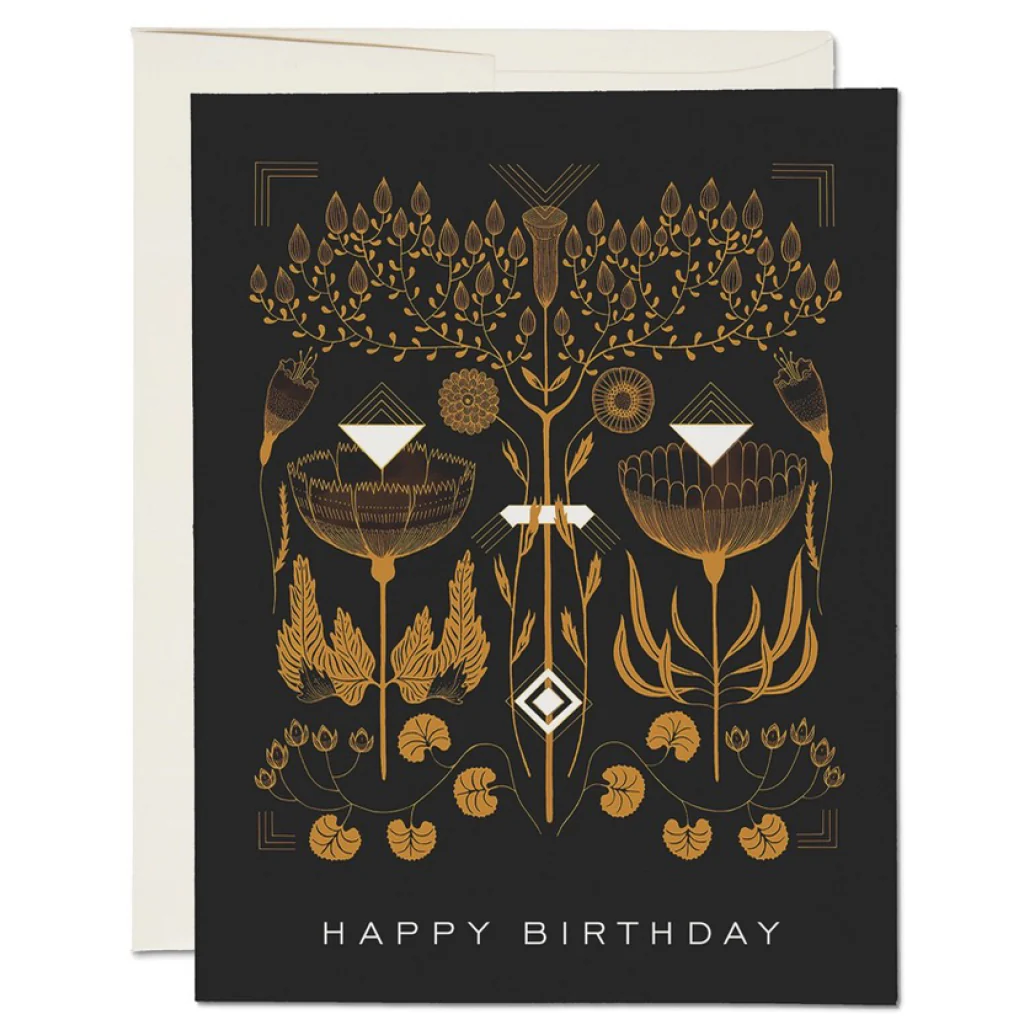 Amber Gold Birthday Card