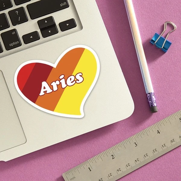 Aries Heart Sticker - Image 2