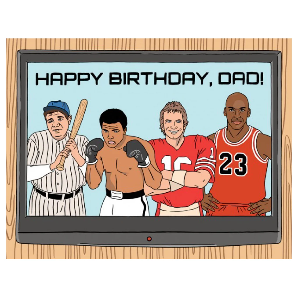 Sports TV Dad Birthday Card