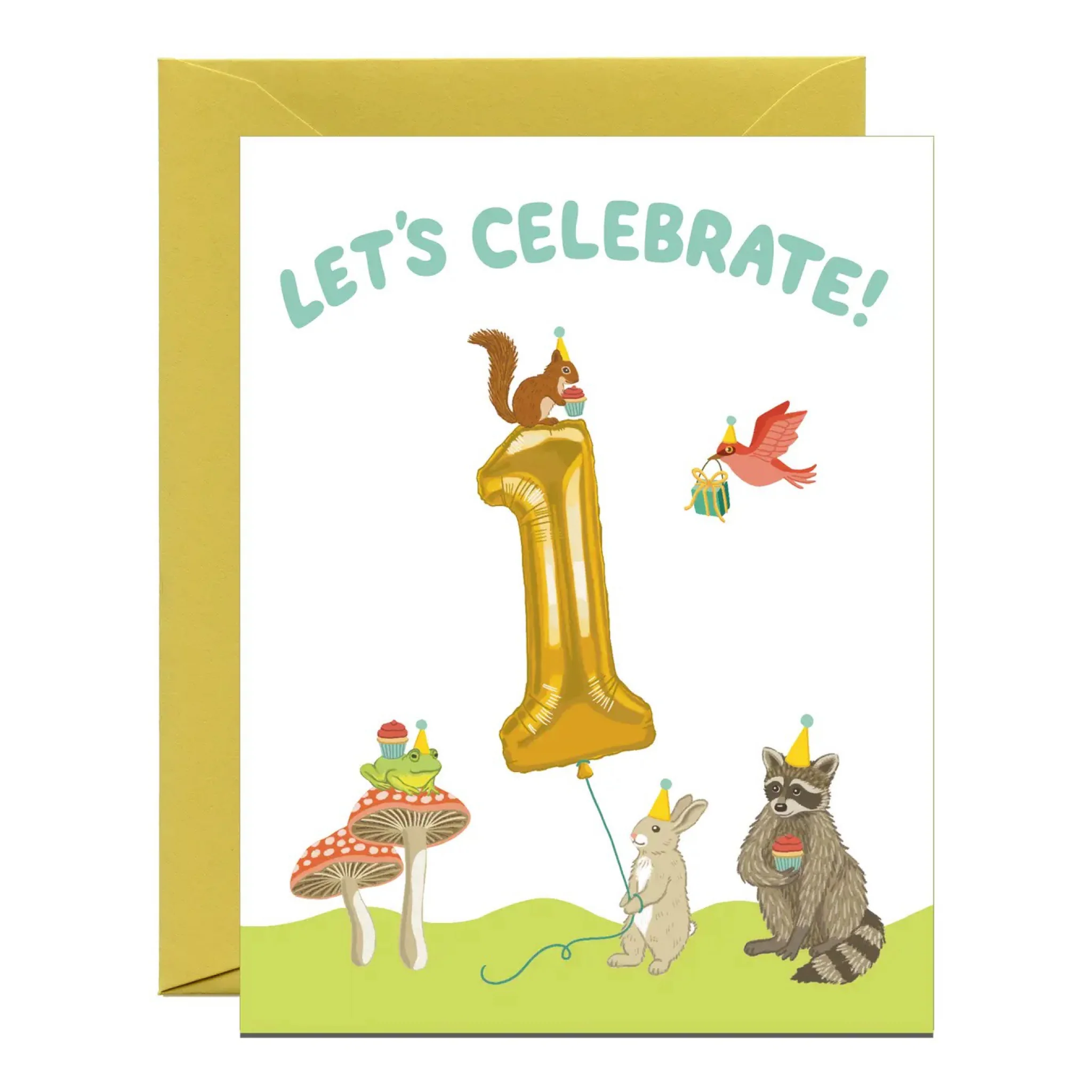 Baby Forest Animals 1st Birthday Card