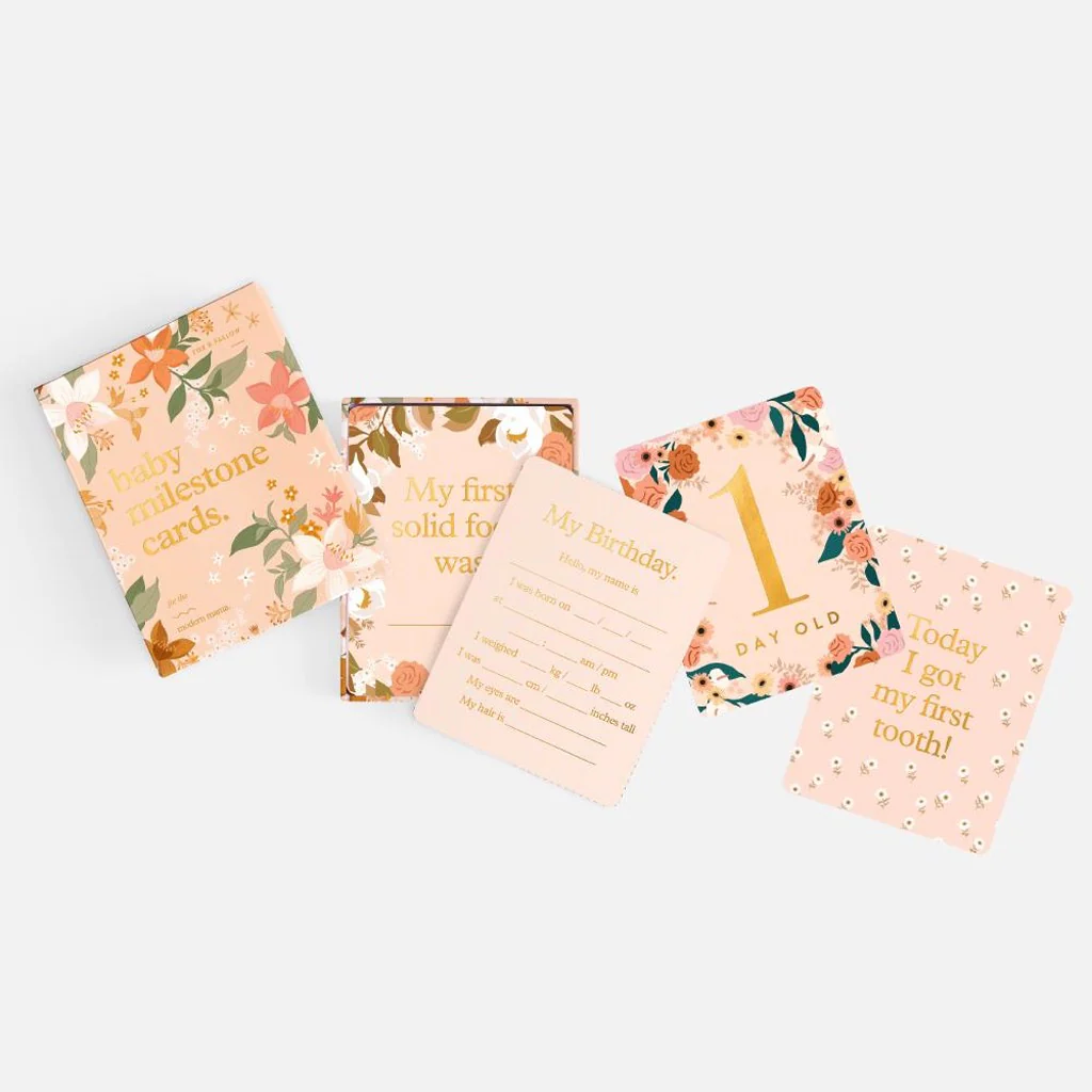 Baby Milestone Cards - Floral - Image 2
