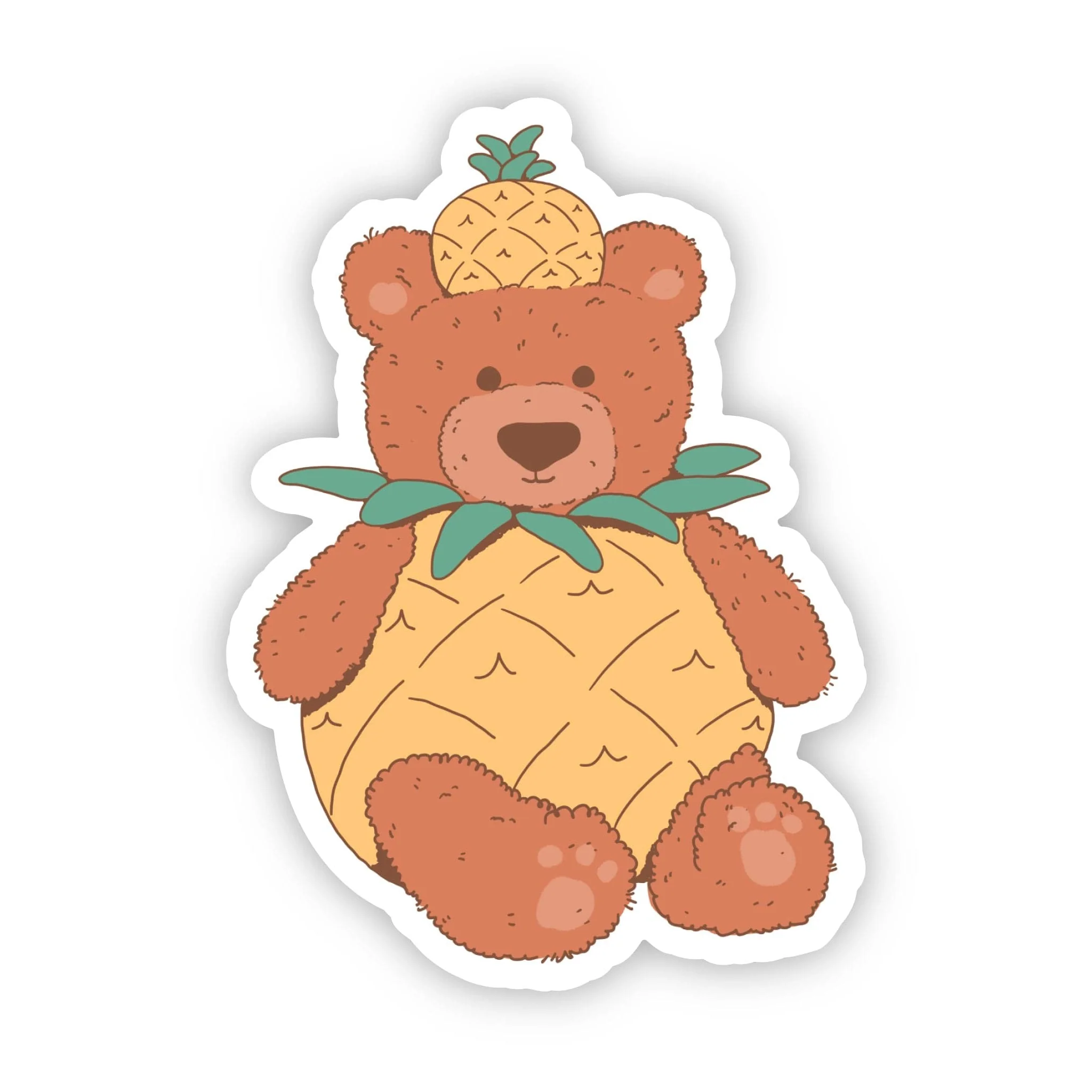 Bear In Pineapple Costume Sticker
