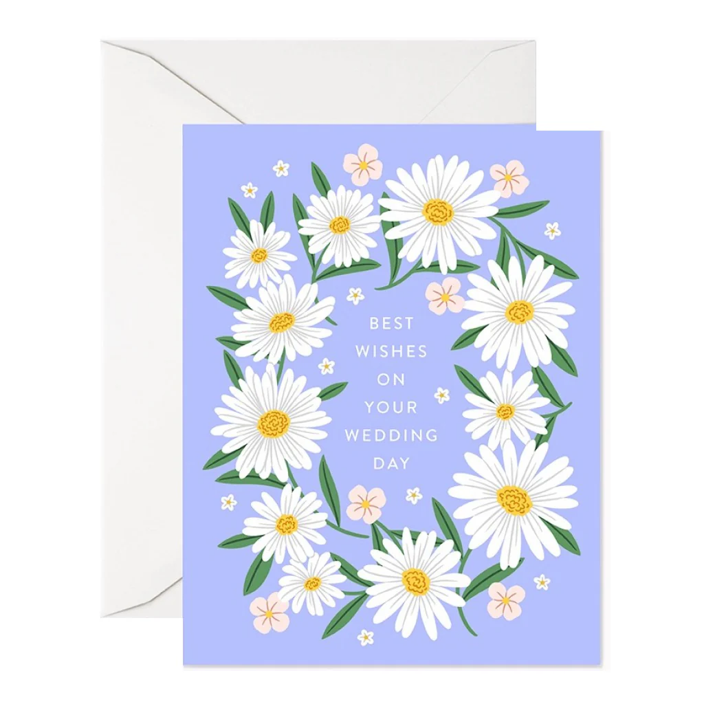 Best Wishes Wedding Daisies Greeting Card