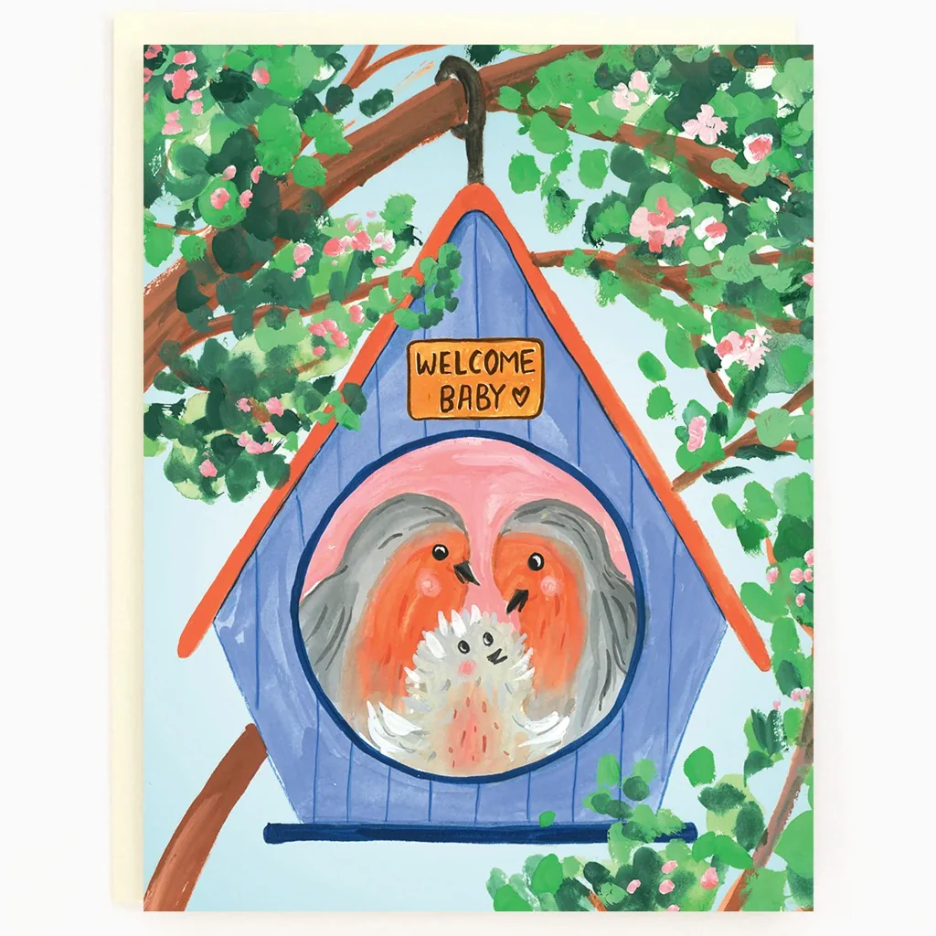 Birdhouse New Baby Card
