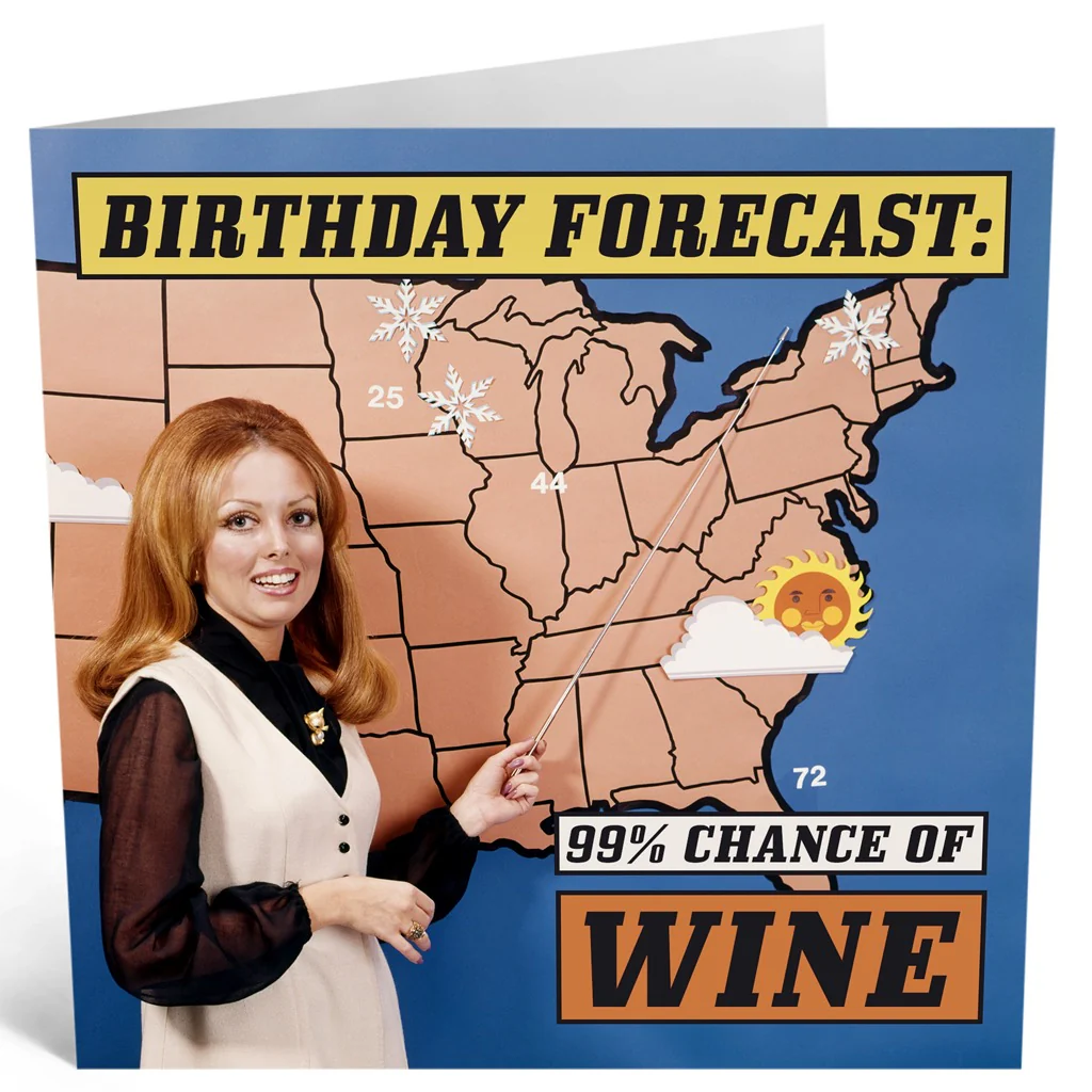 Birthday Forecast Wine Card