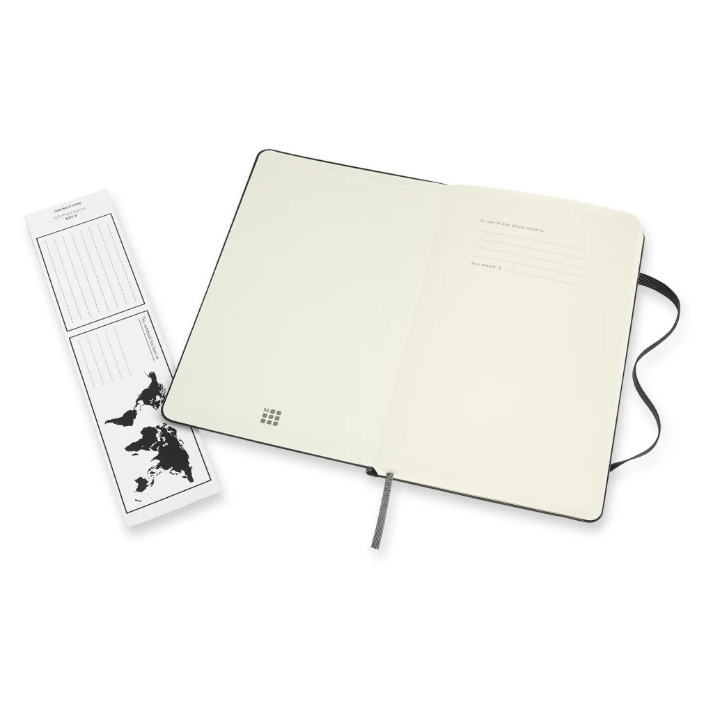 Black Double Layout Large Hard Cover Classic Notebook - Image 3