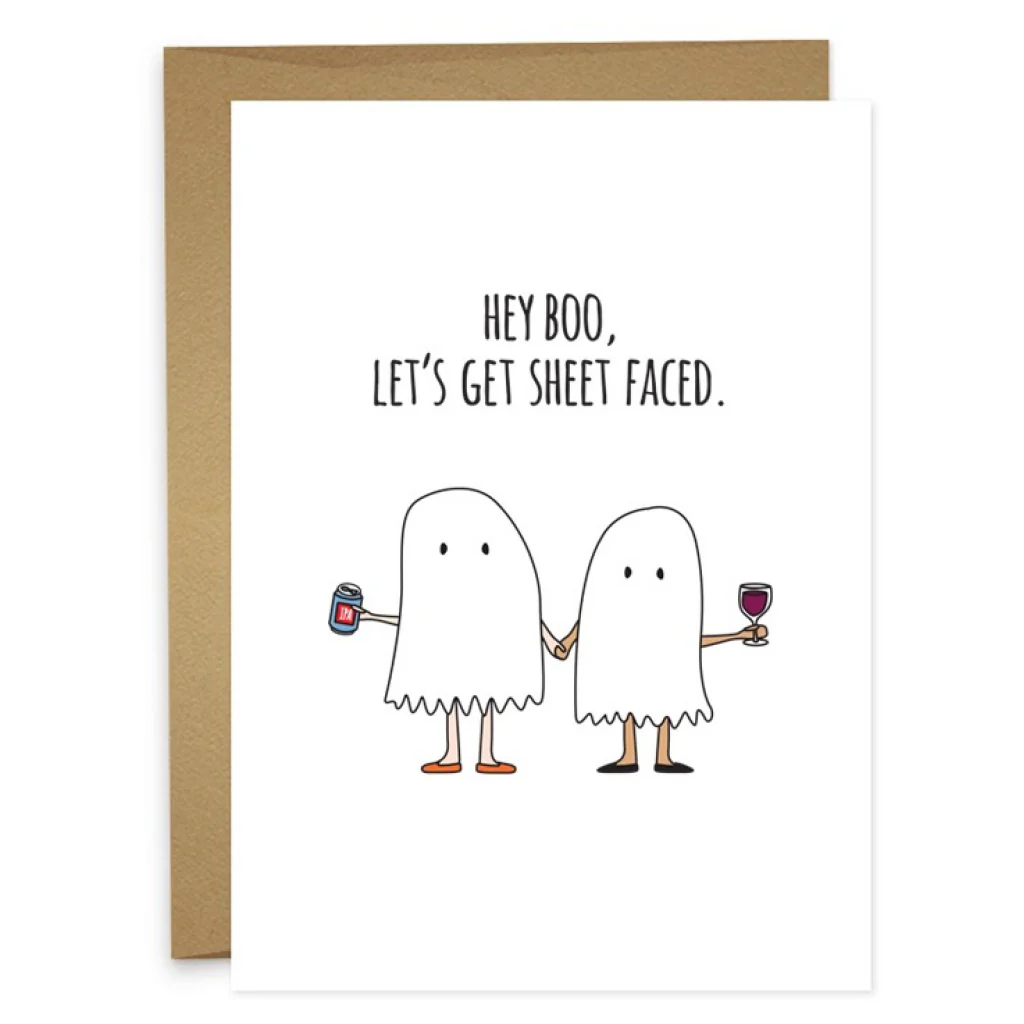 Boo Let's Get Sheet Faced Card