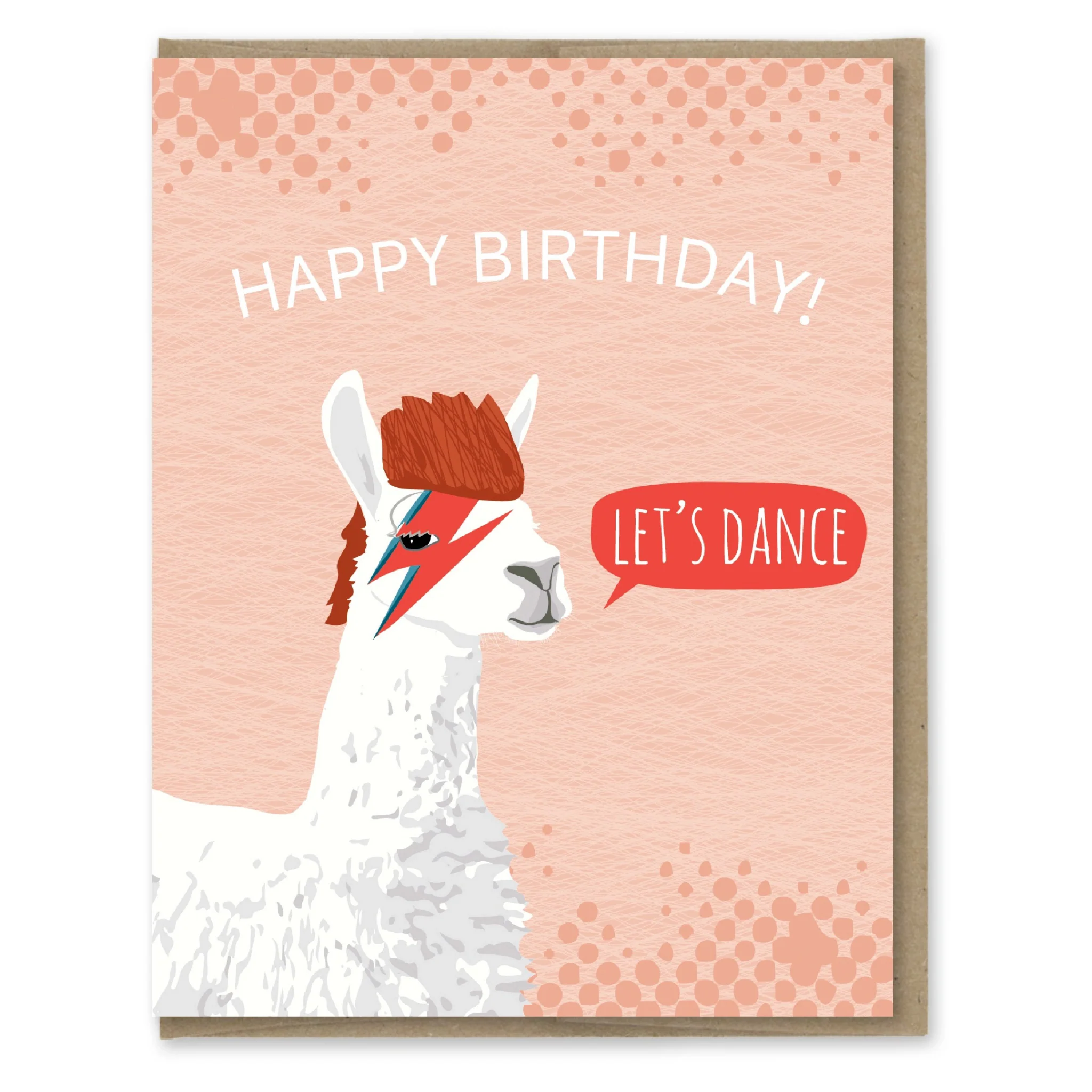 Bowie Llama Let's Dance Birthday Card