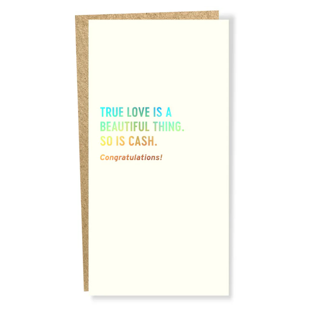Cash Is Beautiful Wedding Card