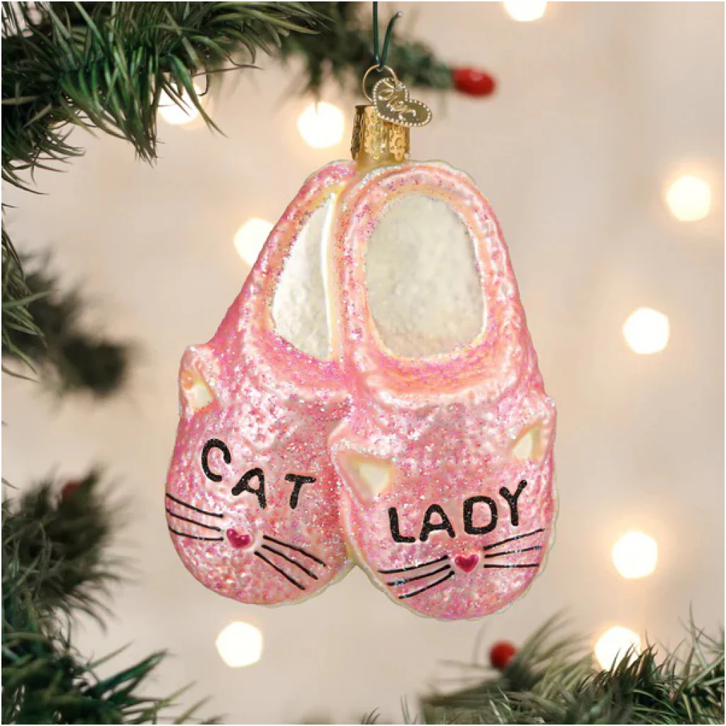 Cat Lady Slippers Ornament - Image 4
