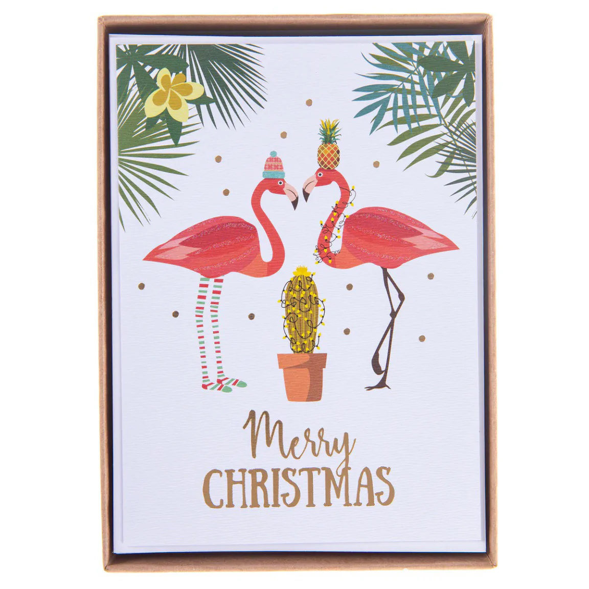 Christmas Flamingos & Cactus Classic Boxed Cards