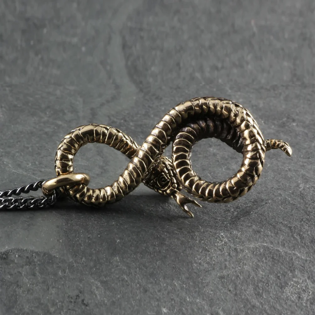 Coiled Snake Necklace Bronze - Image 2