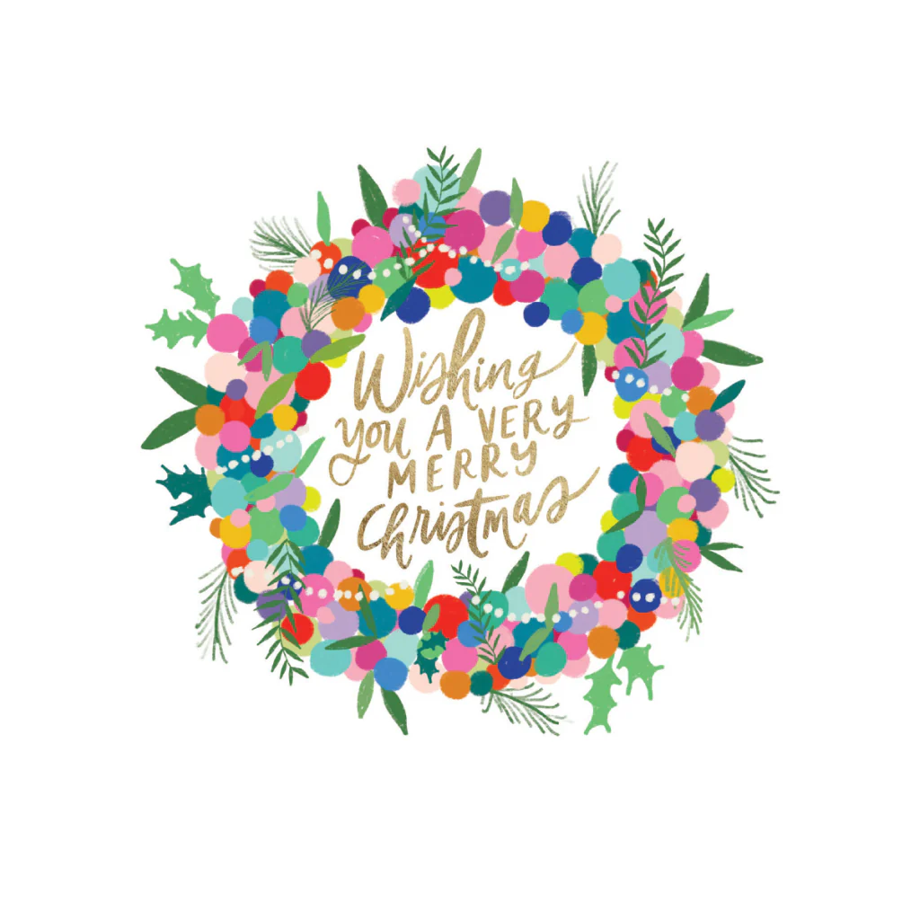 Colourful Wreath Holiday Card