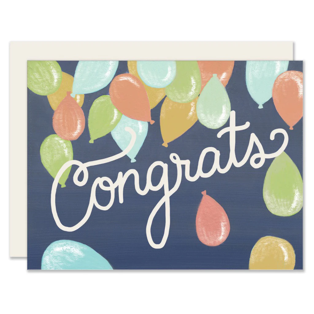 Congrats Falling Balloons Card