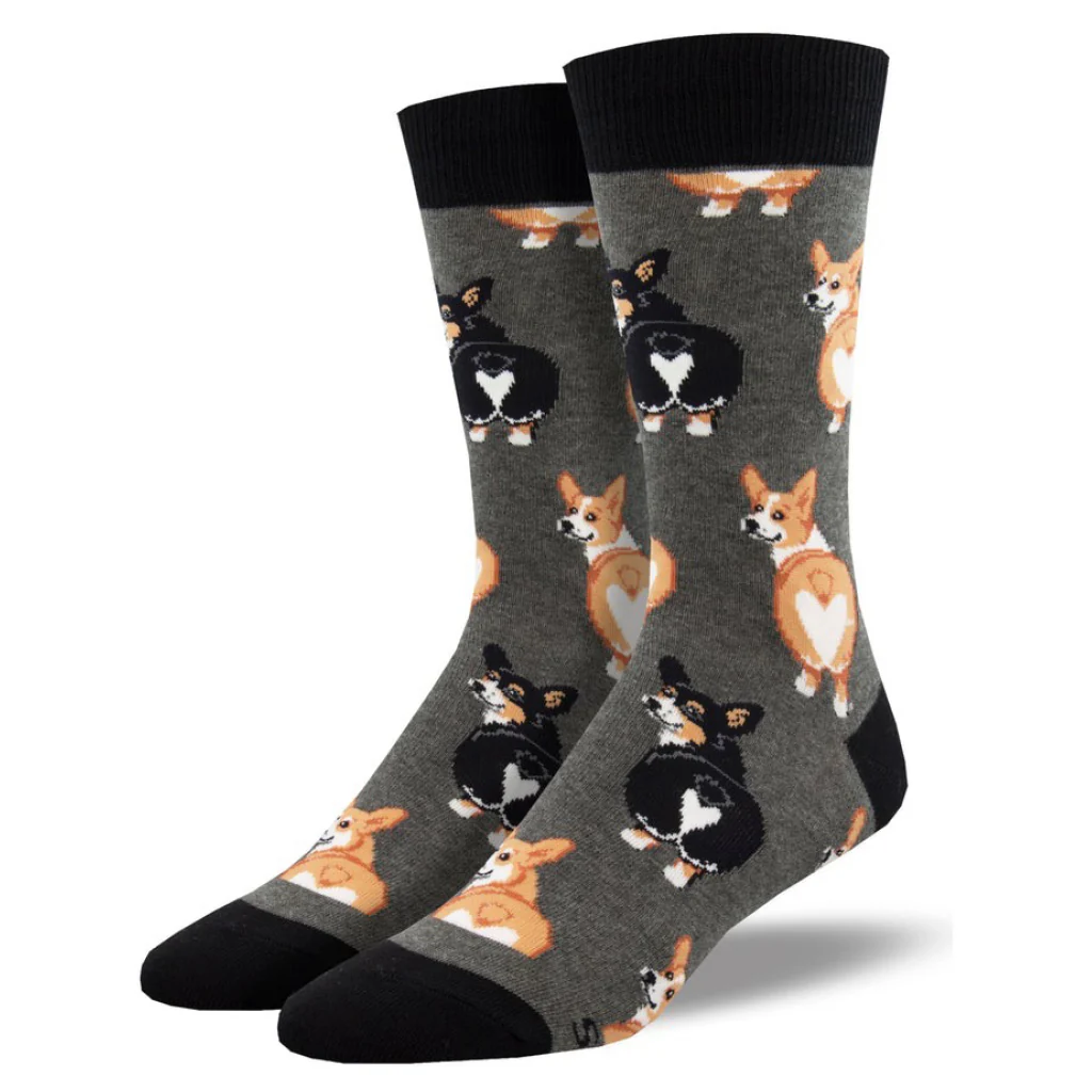 Corgi Butt Socks Charcoal Heather