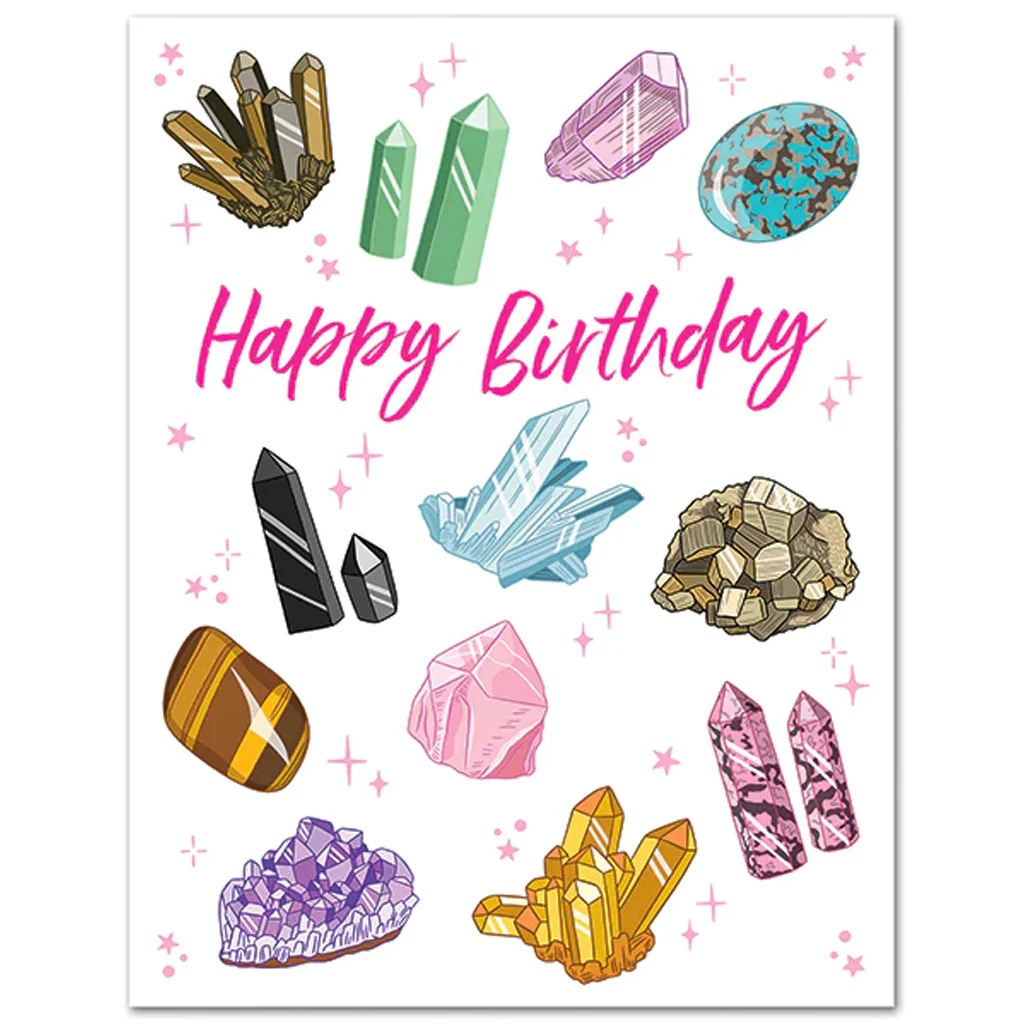 Crystals Happy Birthday Card