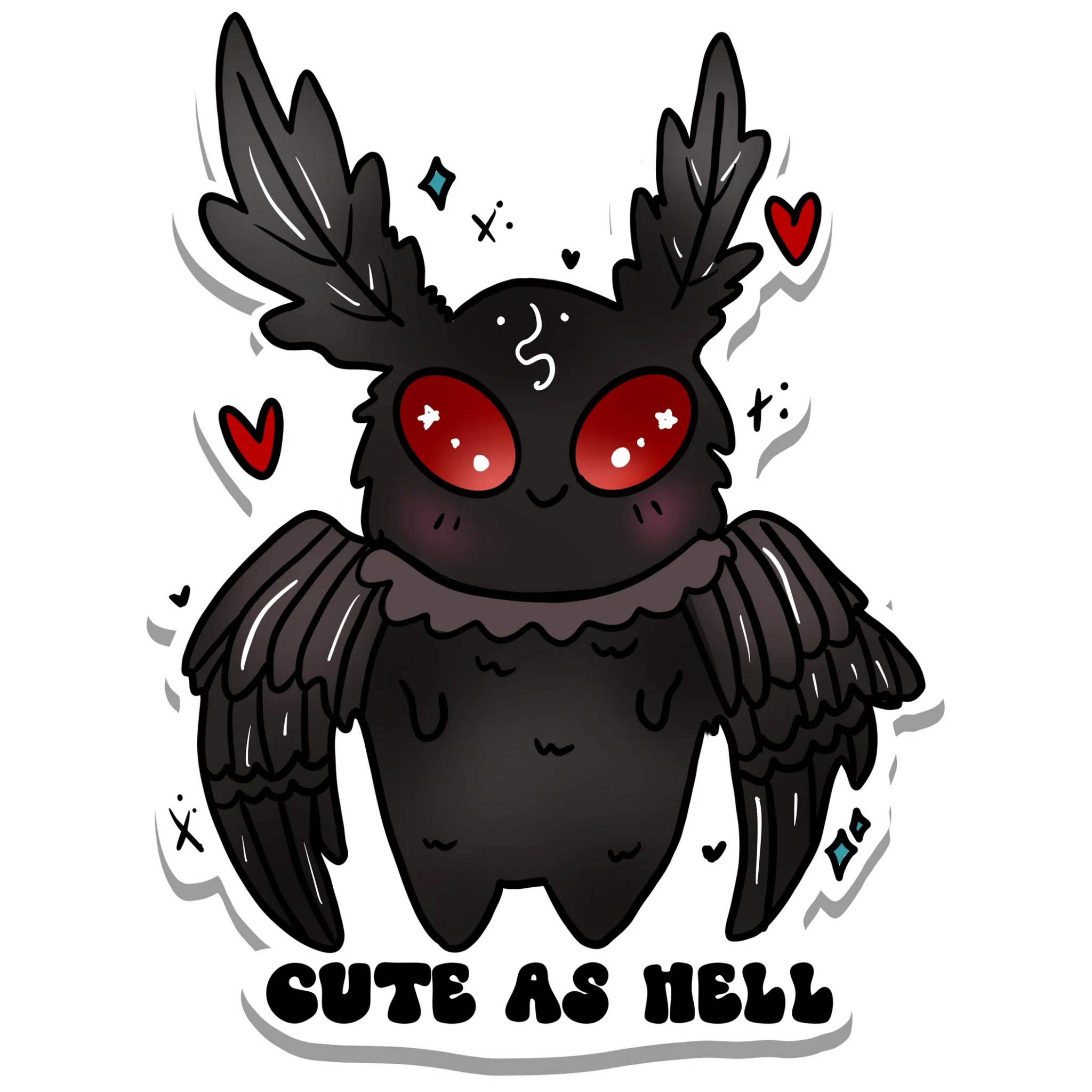 Cute As Hell Mothman Sticker