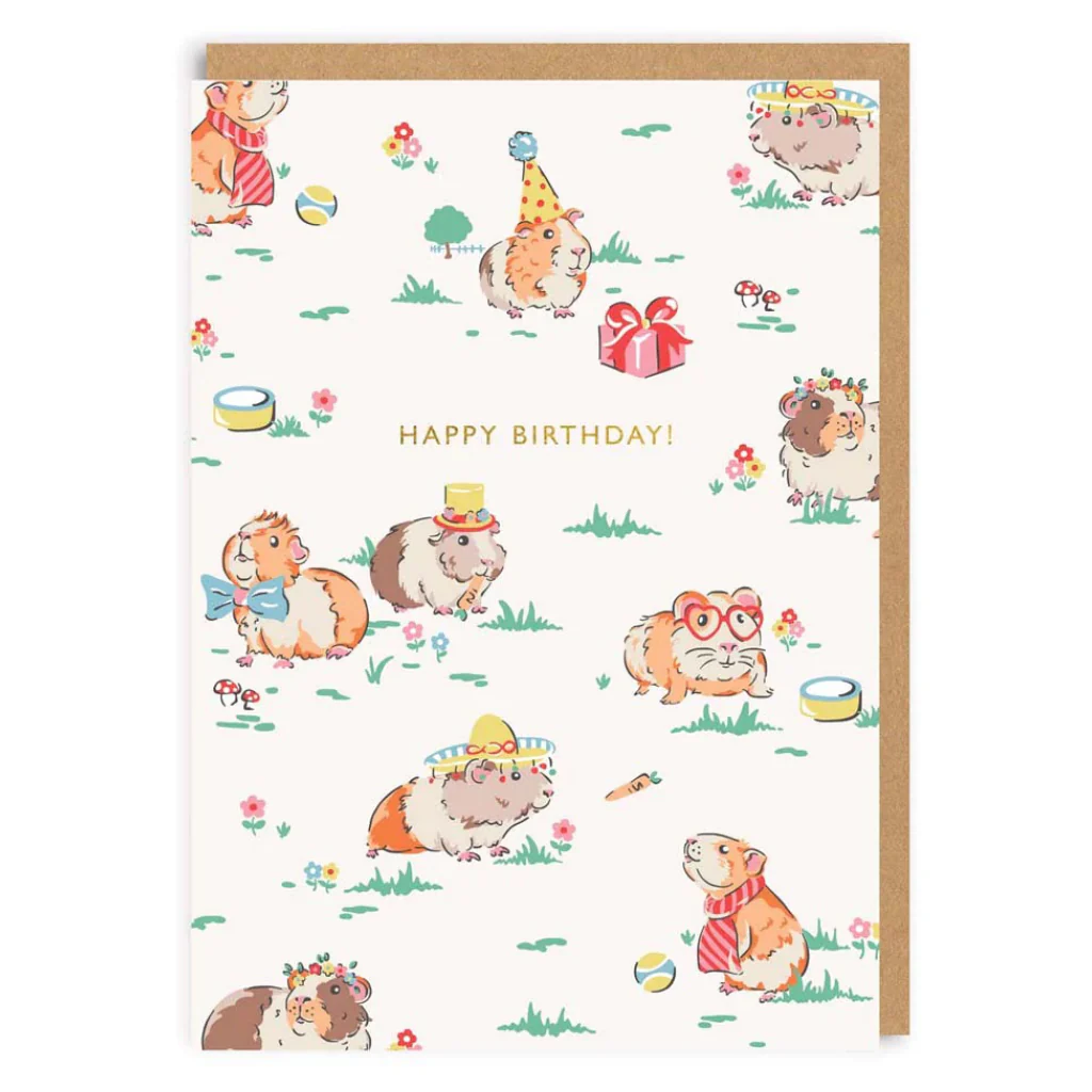Cute Guinea Pigs Birthday Card