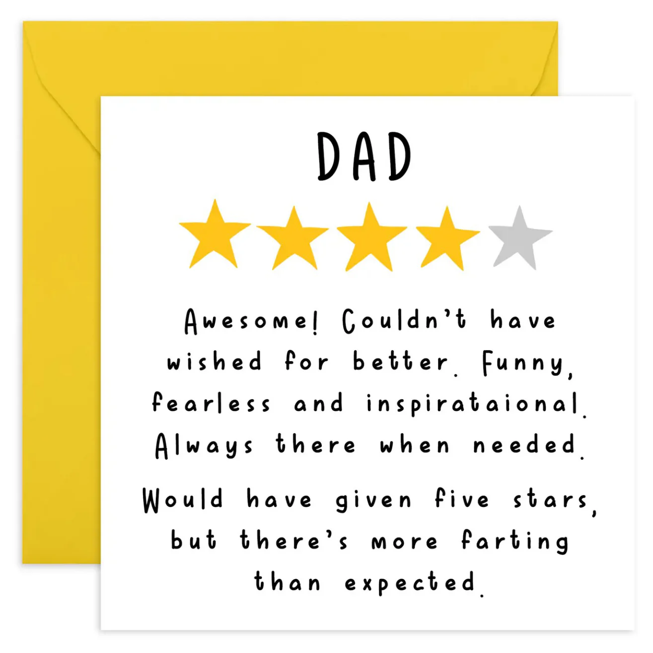 Dad 4 Star Rating Card