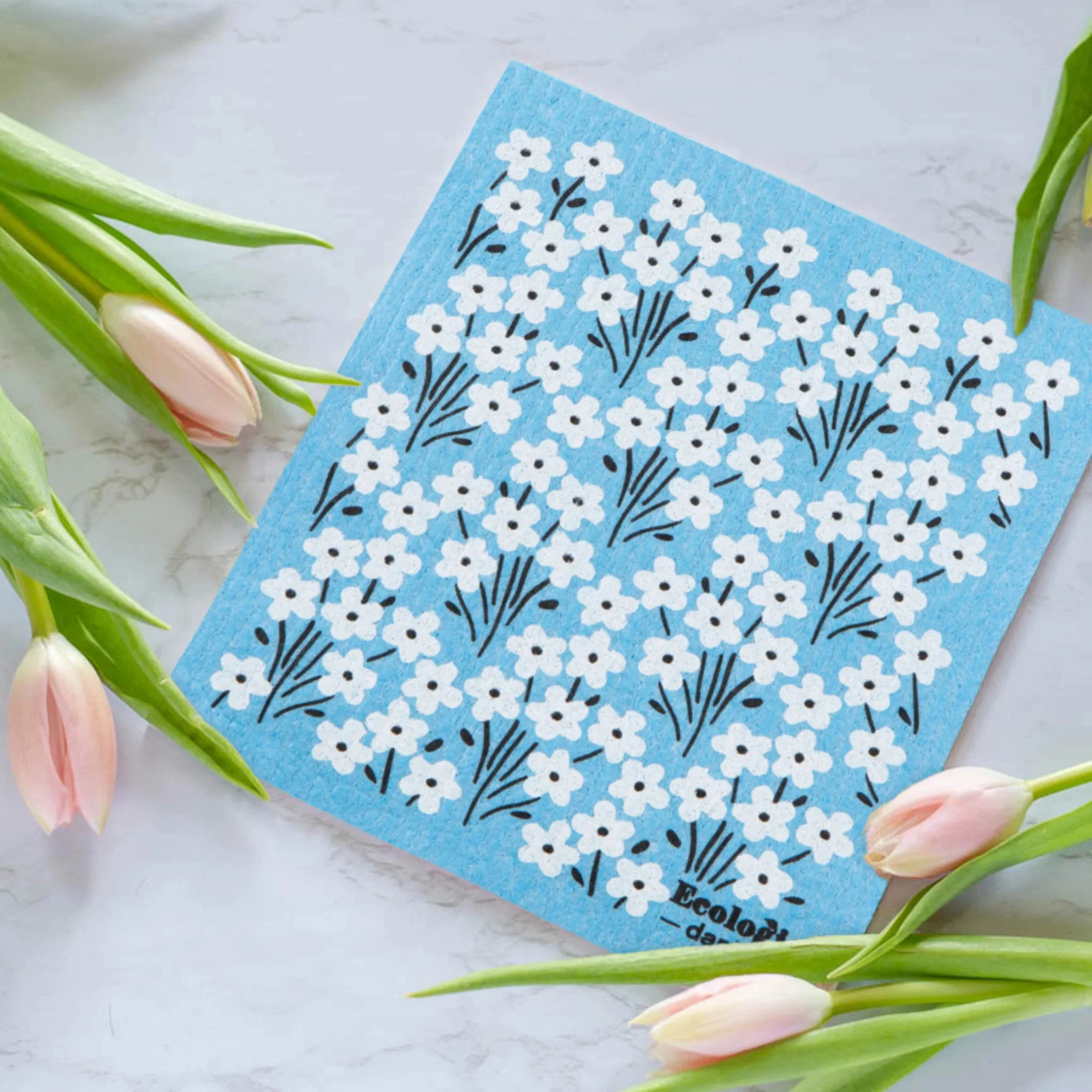 Bouquet Blue Swedish Dishcloth - Image 3