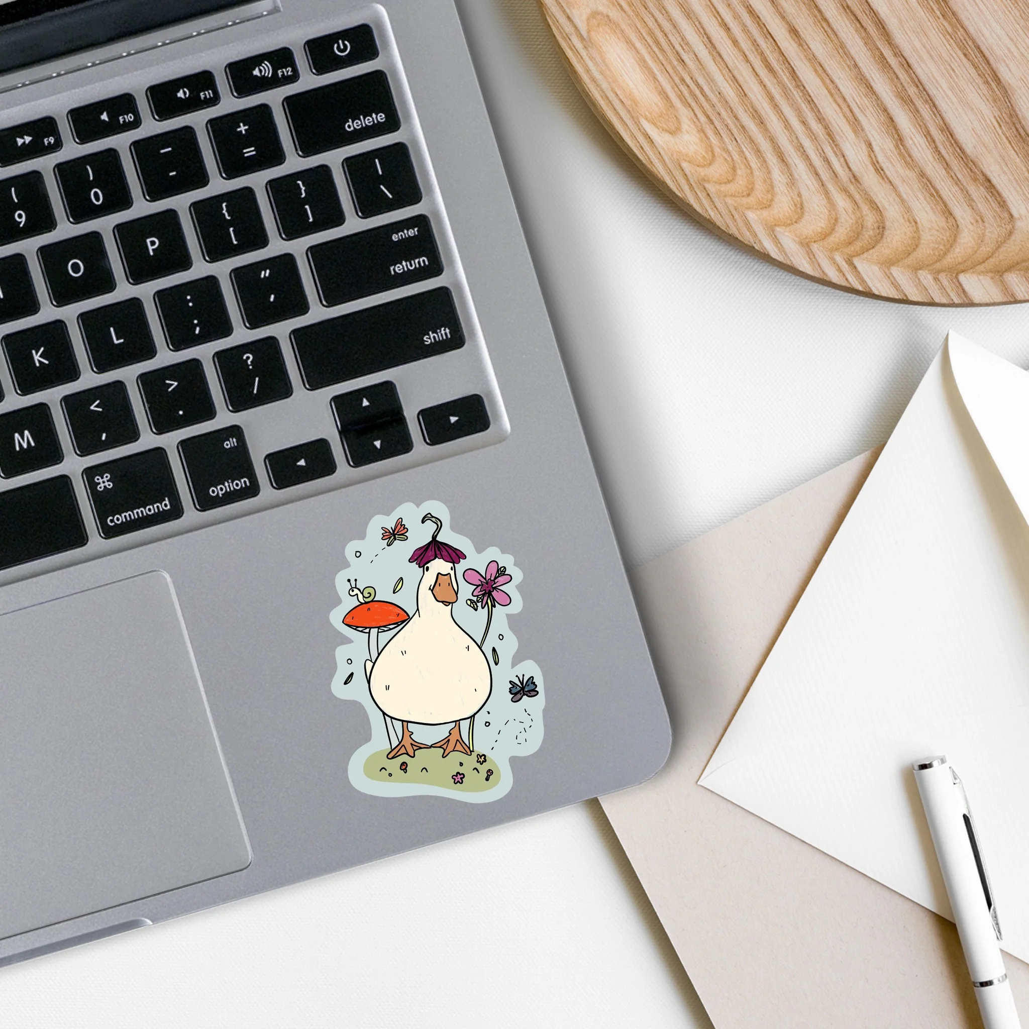 Duck With Flower Hat Sticker - Image 2