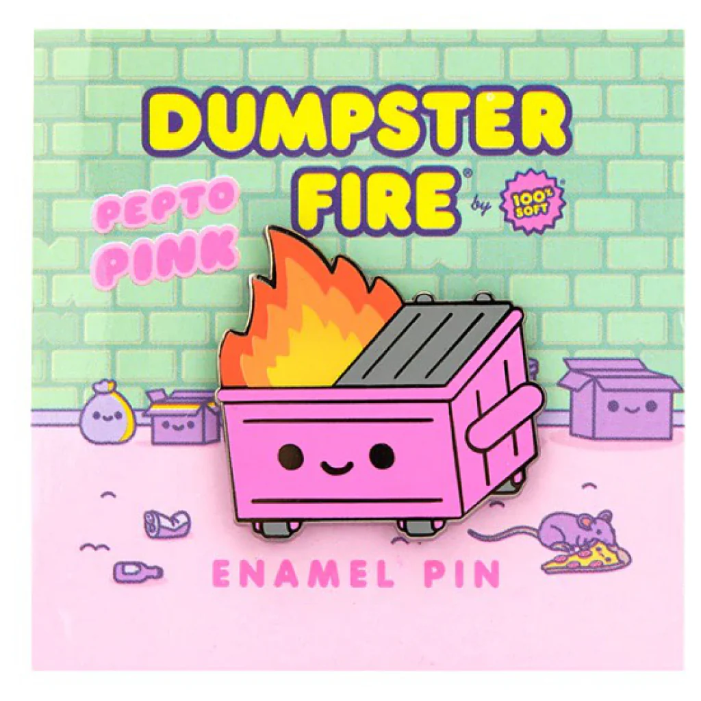 Dumpster Fire Pin Pink - Image 2