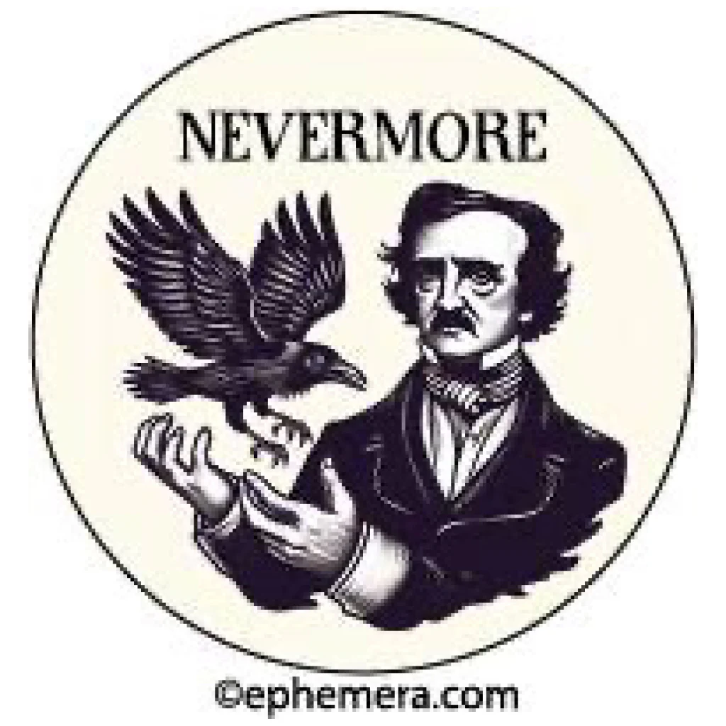 Edgar Allan Poe Nevermore Button
