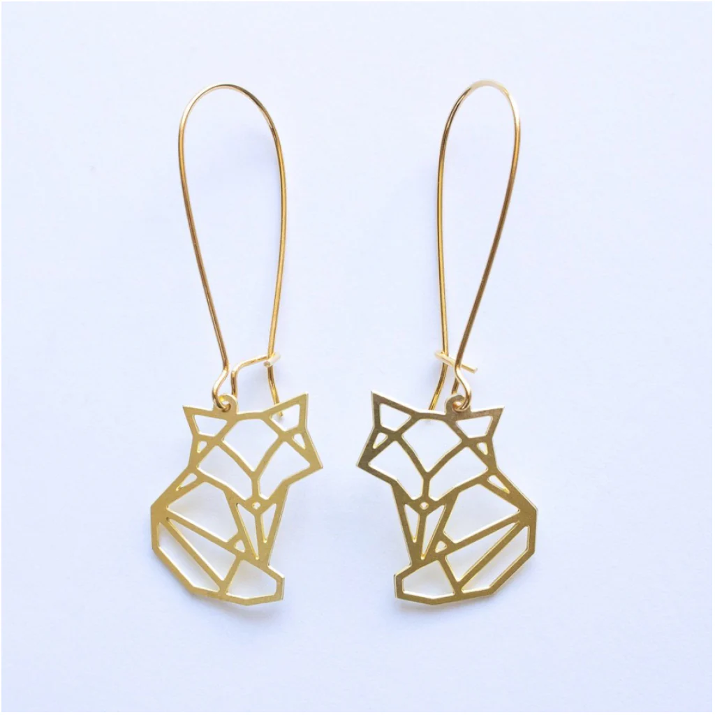 Fox Geometric Earrings Gold
