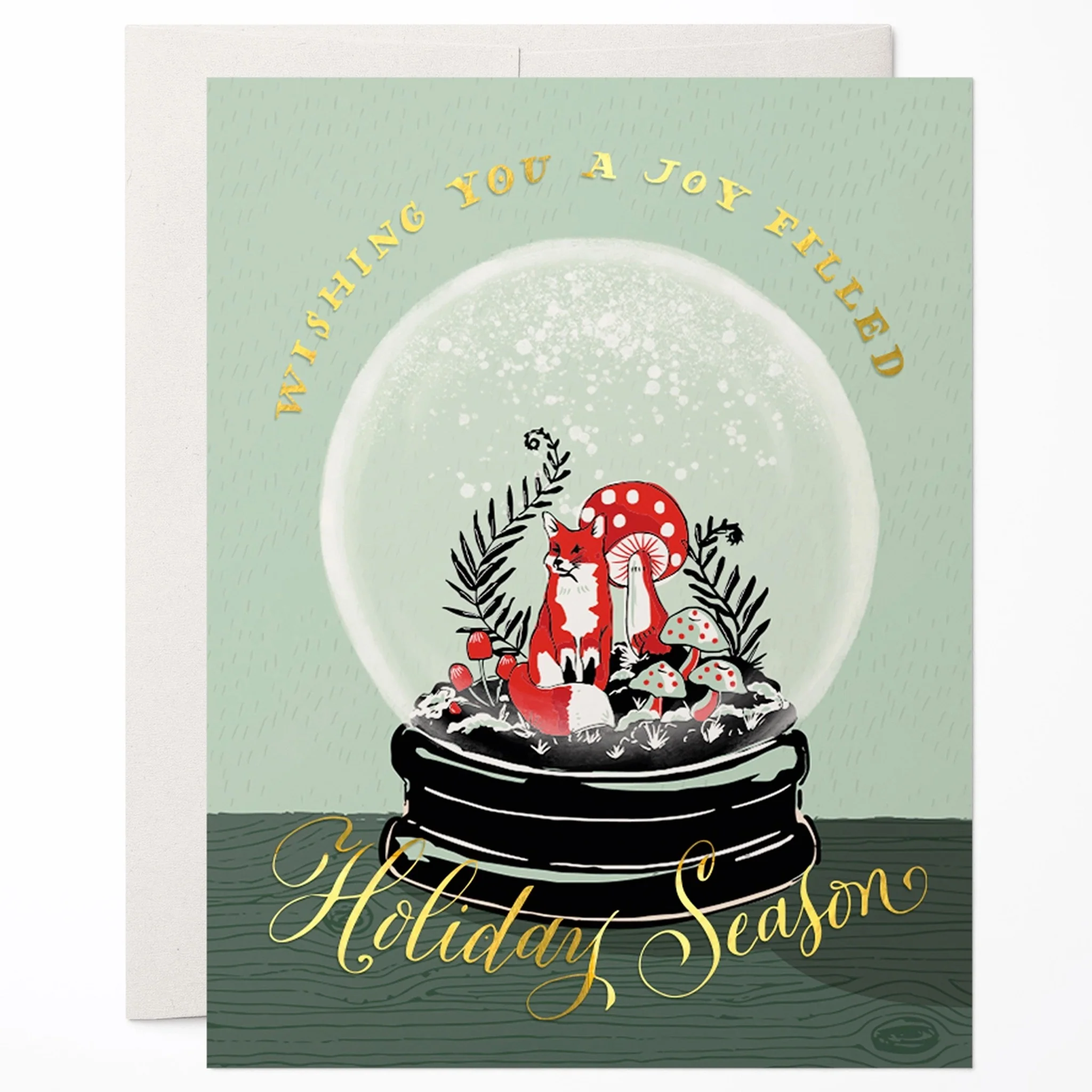 Fox Snowglobe Holiday Card
