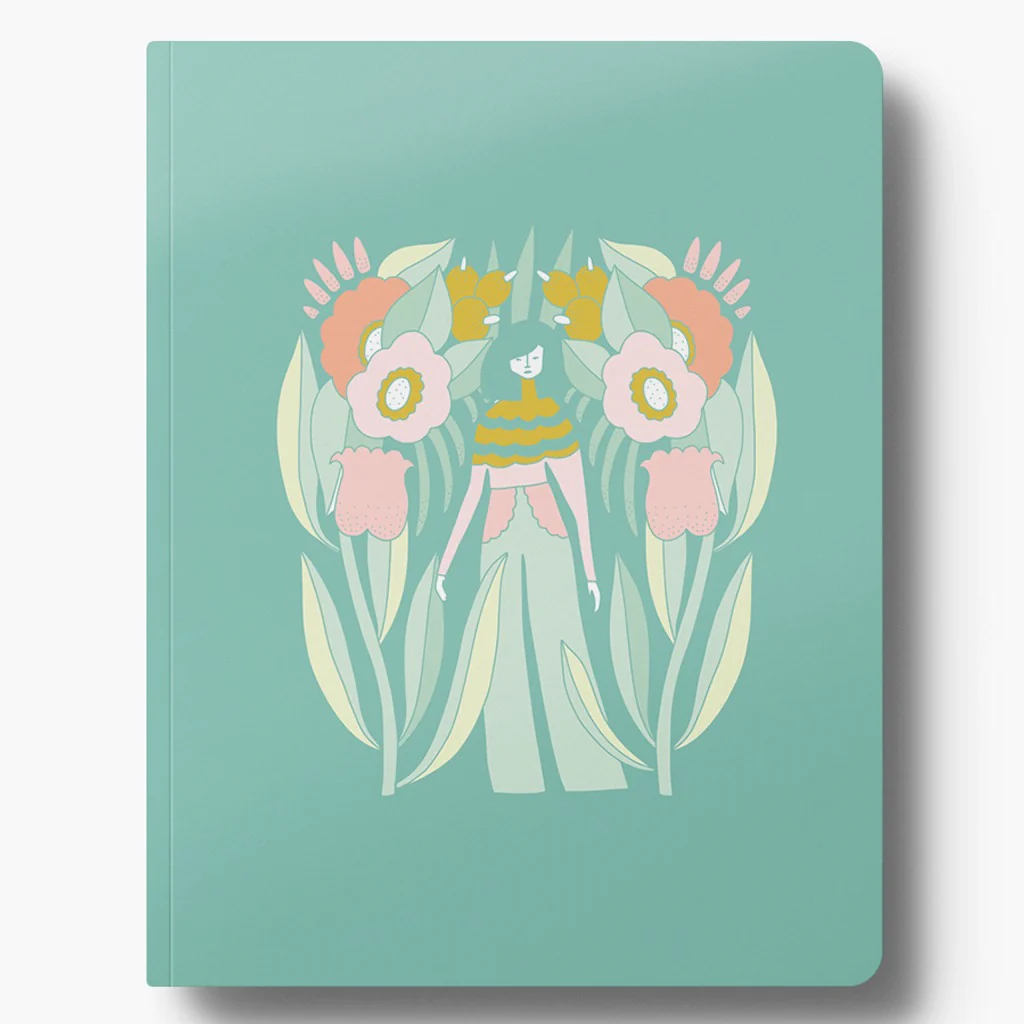Garden Girl Medium Layflat Notebook