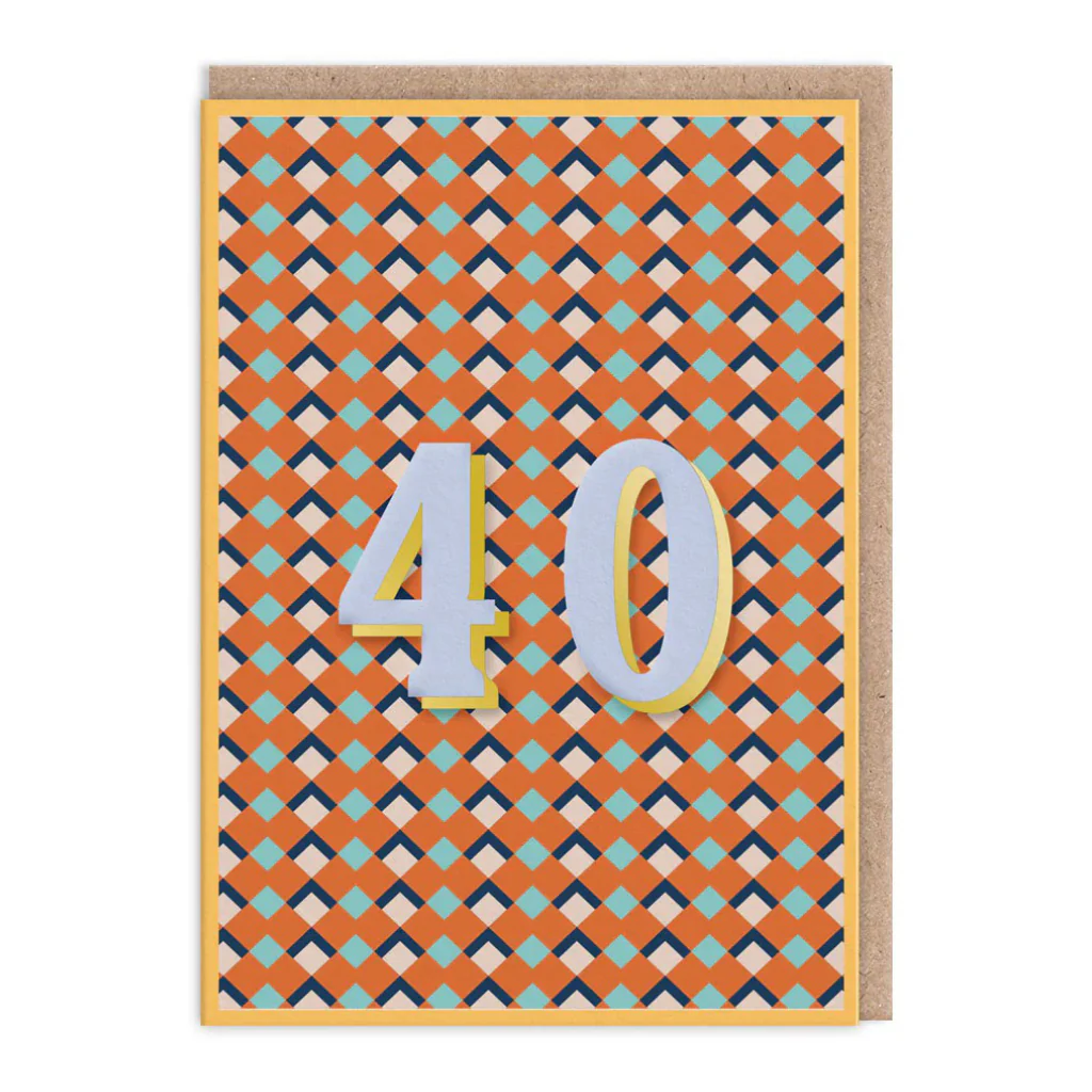 Geometric 40th Birthday Card