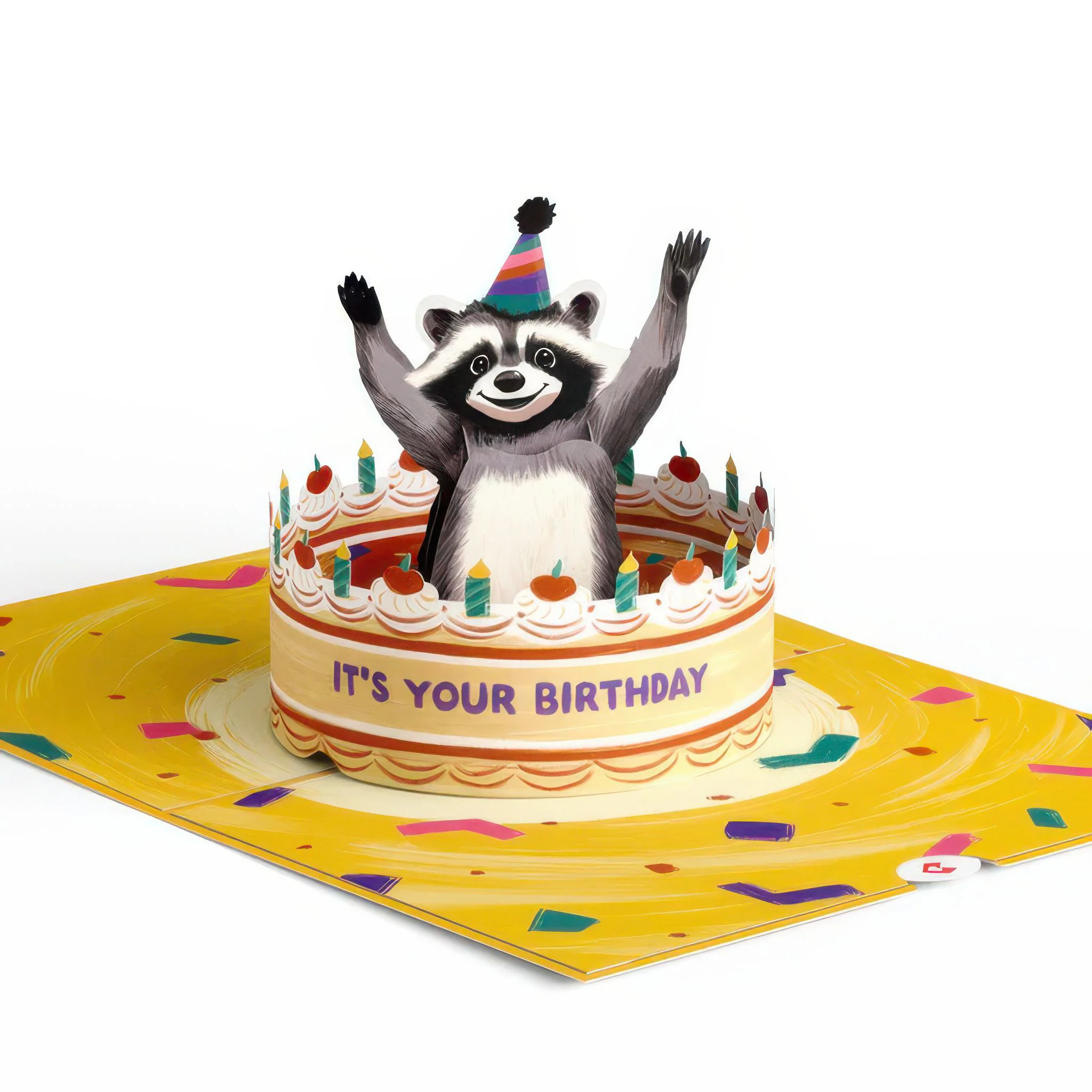 Go Feral Raccoon Birthday Pop-Up Card - Image 2