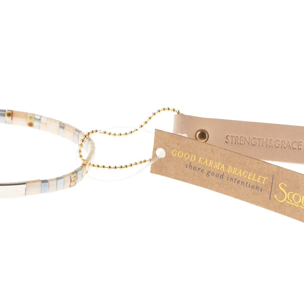 Good Karma Miyuki Bracelet Strength & Grace Silver - Image 2