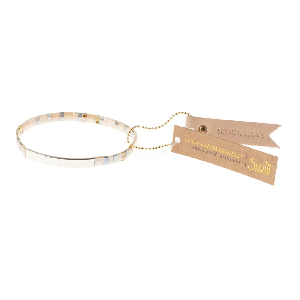 Good Karma Miyuki Bracelet Strength & Grace Silver - Image 4