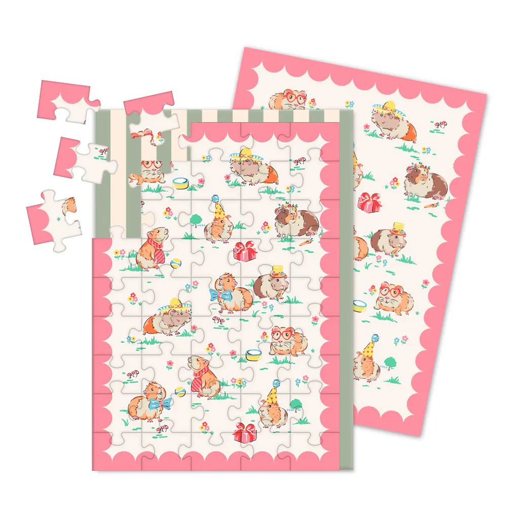 Guinea Pig Party Jigsaw Greeting Card