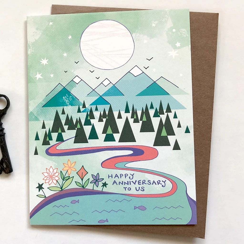 Happy Anniversary Mountains Card