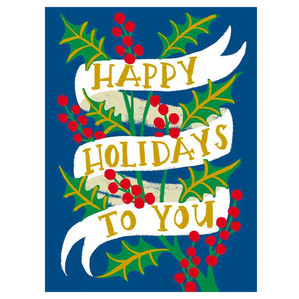 Happy Holidays To You Ribbon Card