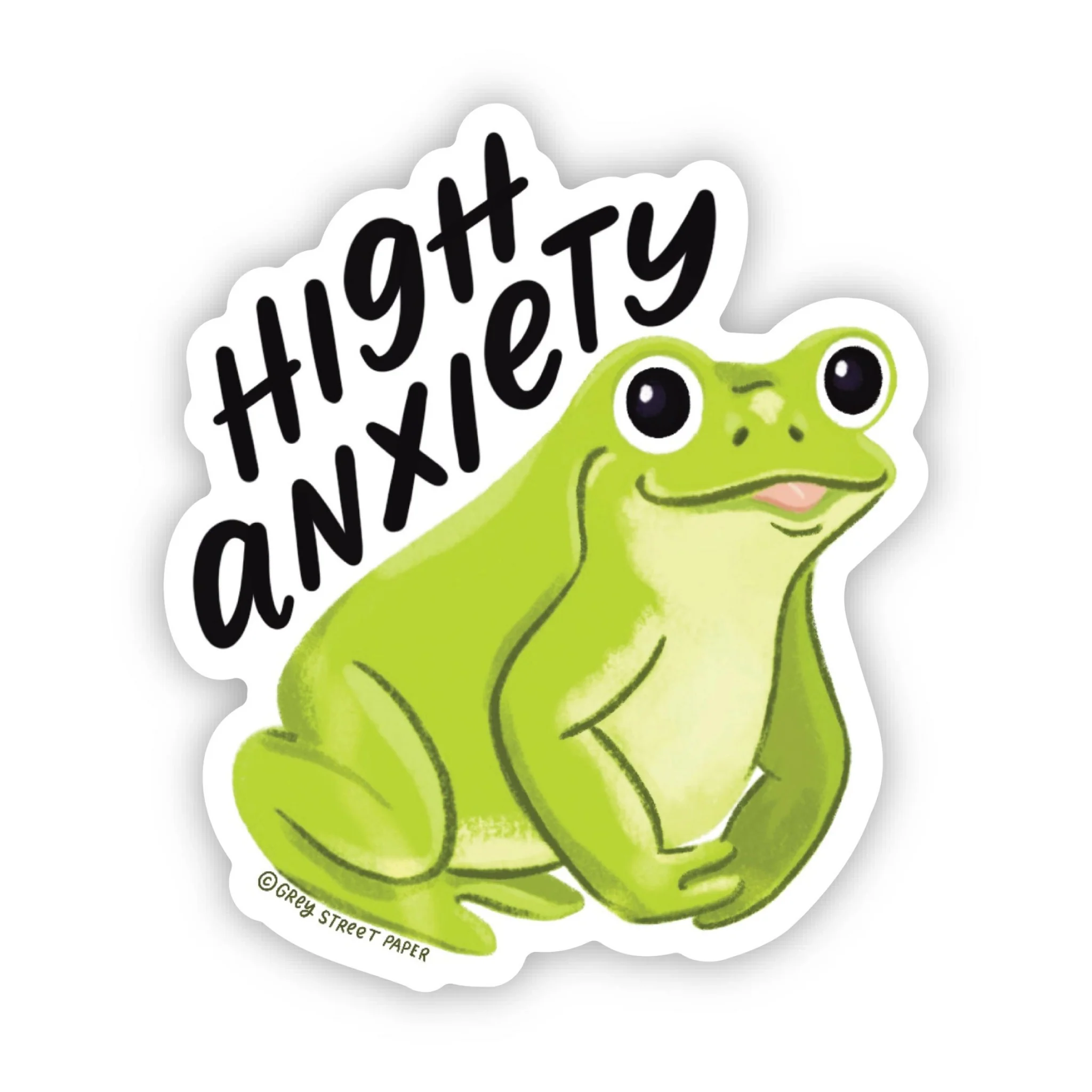 High Anxiety Frog Sticker