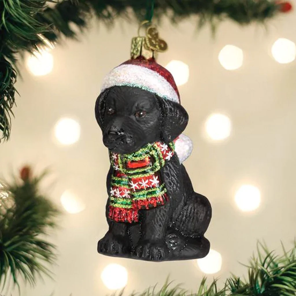 Holiday Black Labrador Puppy Ornament - Image 4