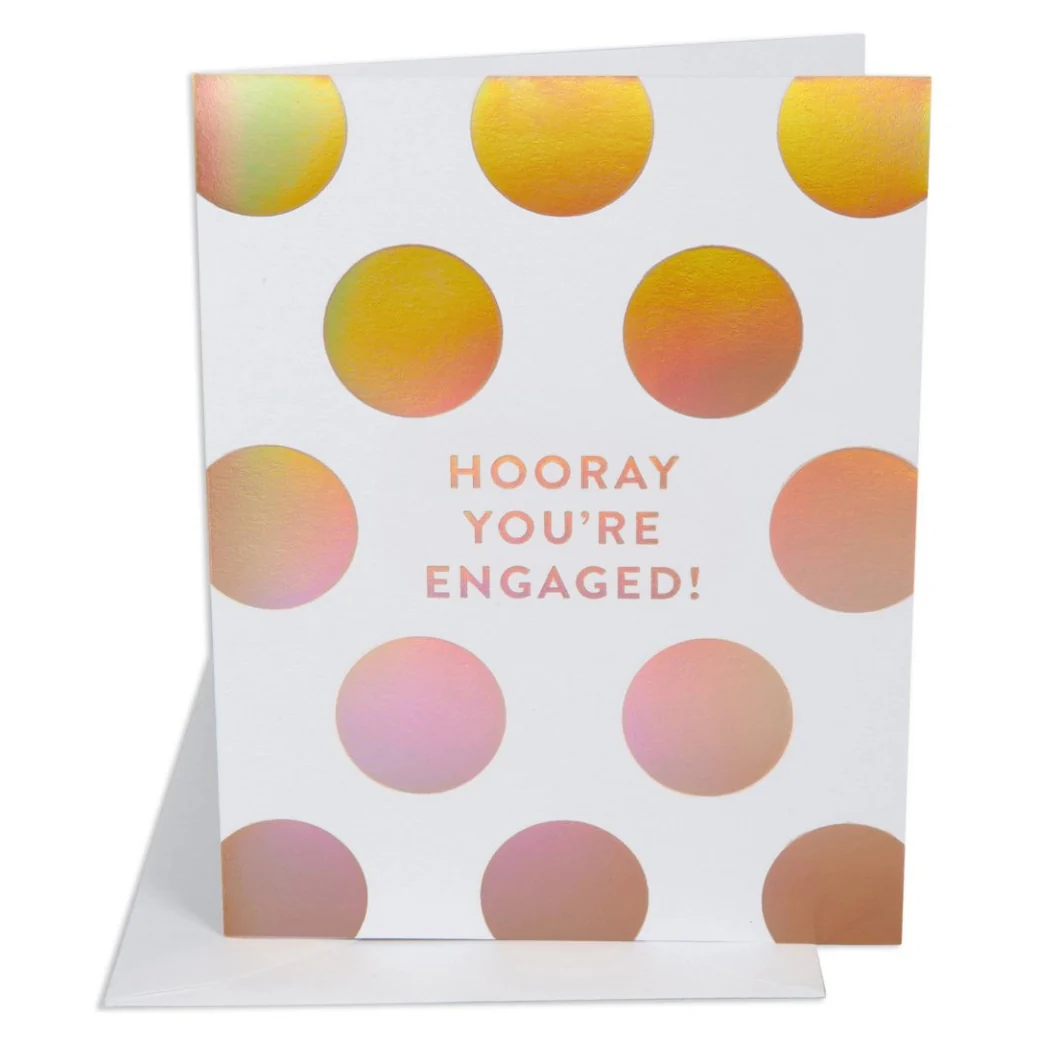 Hooray You're Engaged Dots Card