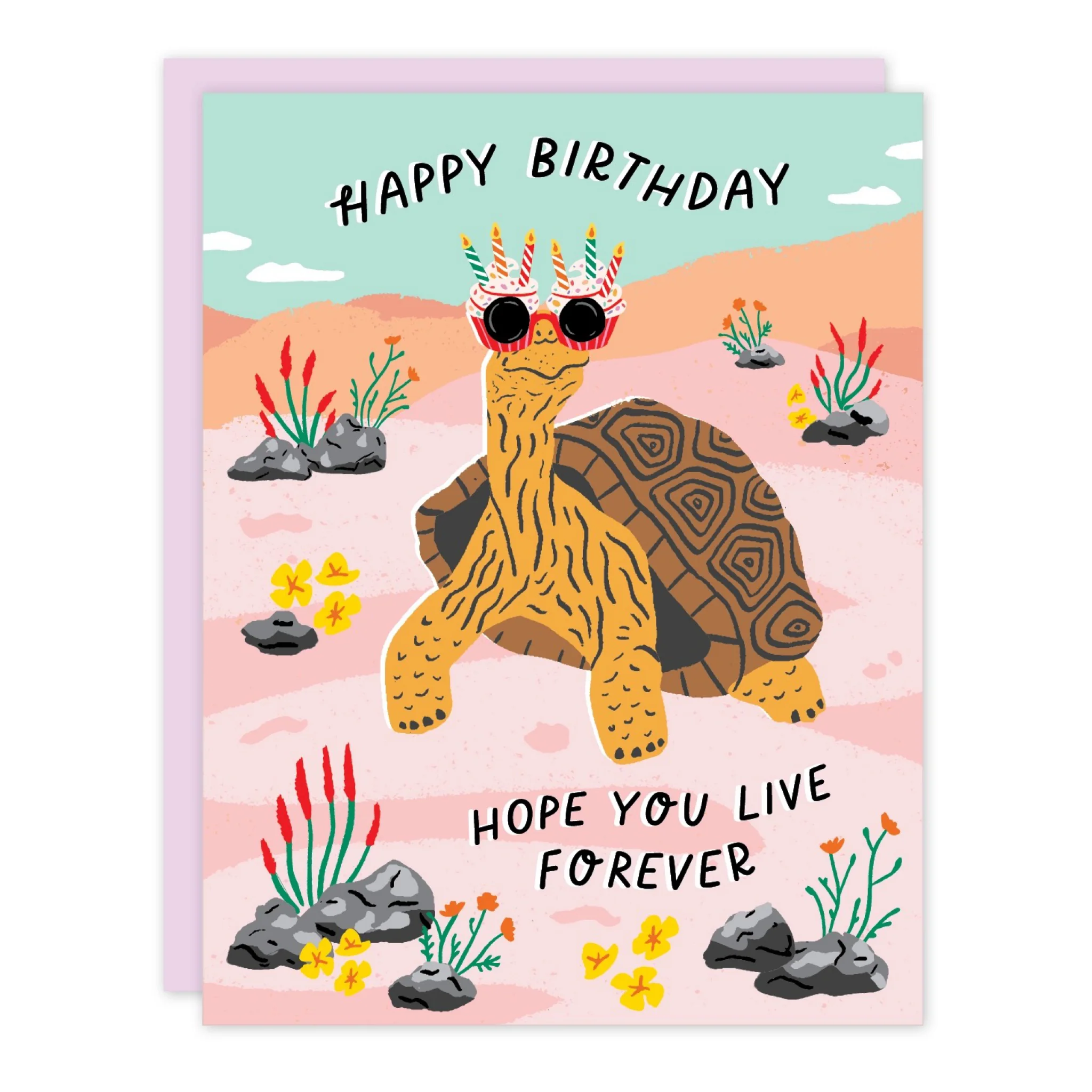 Live Forever Tortoise Birthday Card