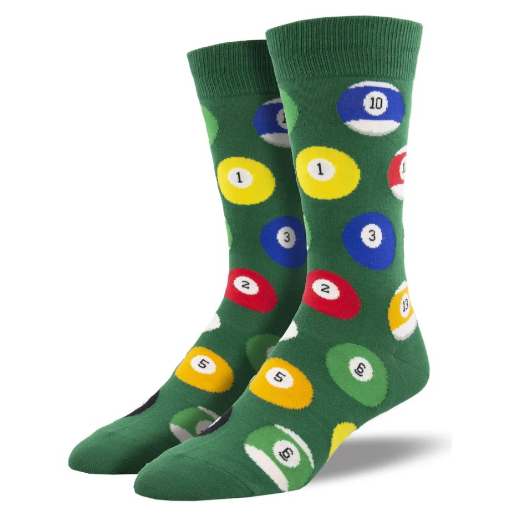 Men's Billiard Ball Socks Green