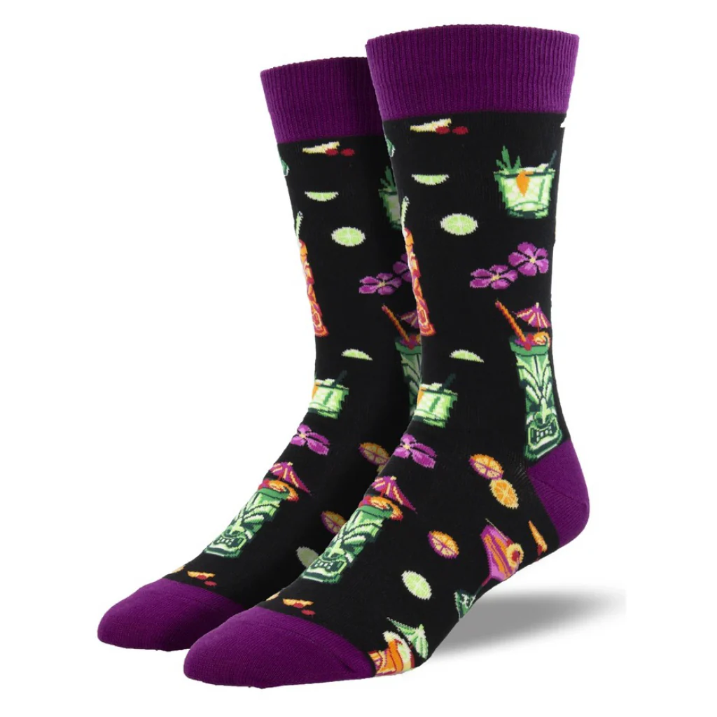 Men's Tiki Drinks Socks Black