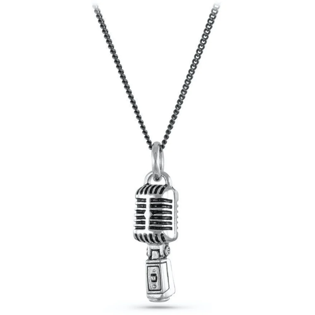 Microphone Silver Necklace - Image 2