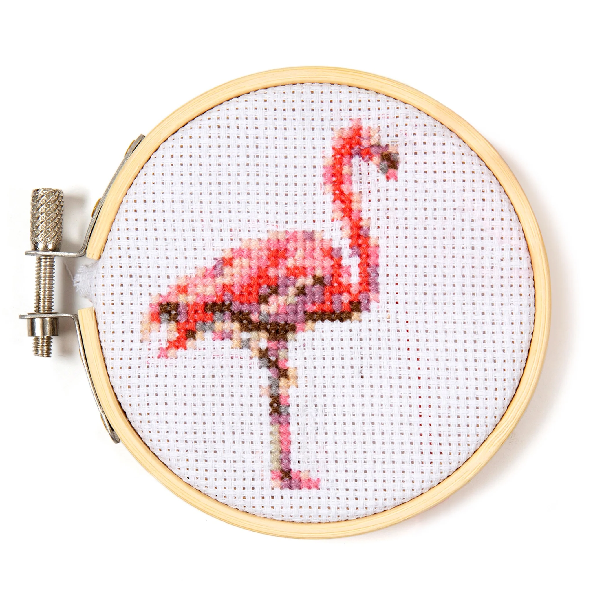 Mini Cross Stitch Embroidery Kit - Flamingo