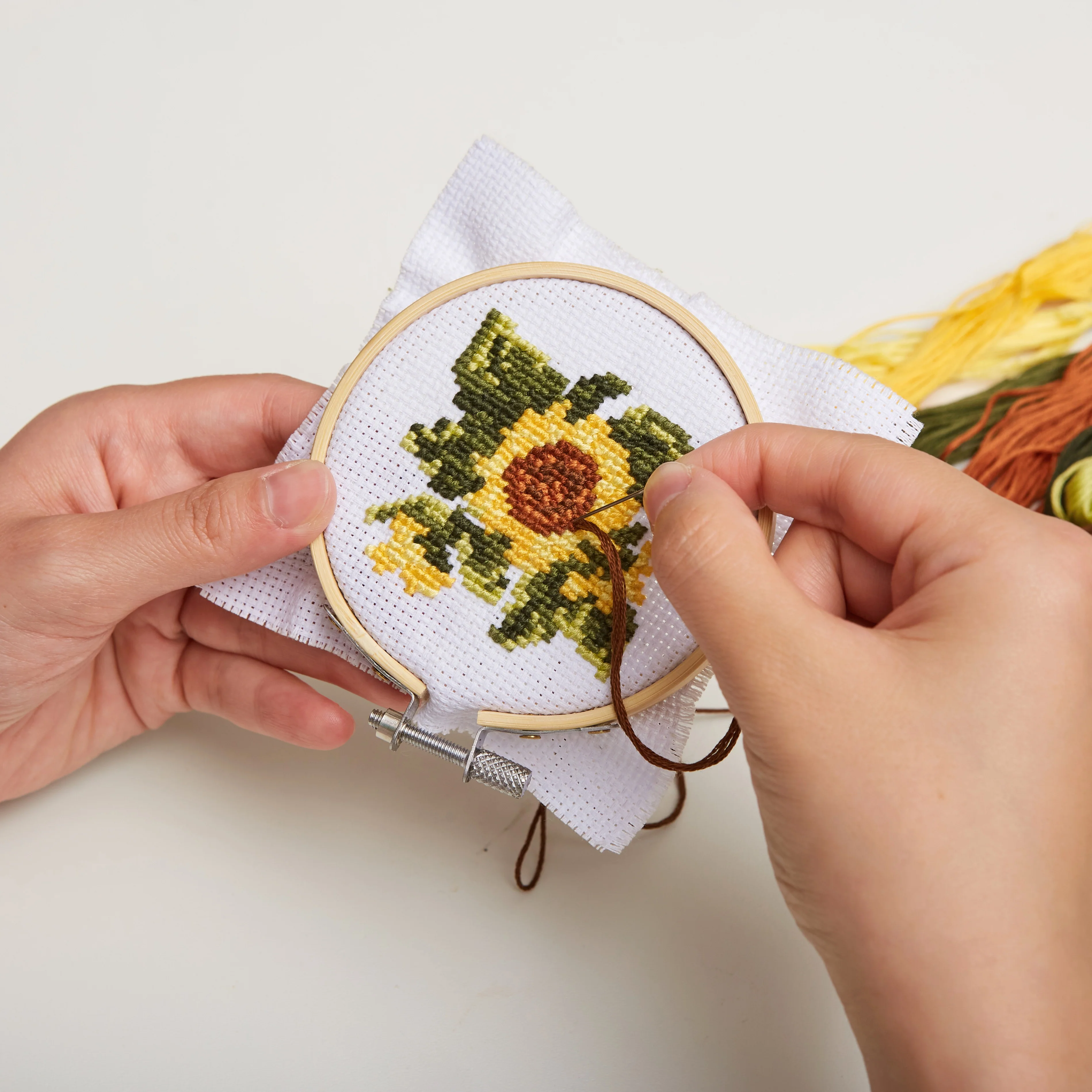 Mini Cross Stitch Embroidery Kit Sunflower - Image 3