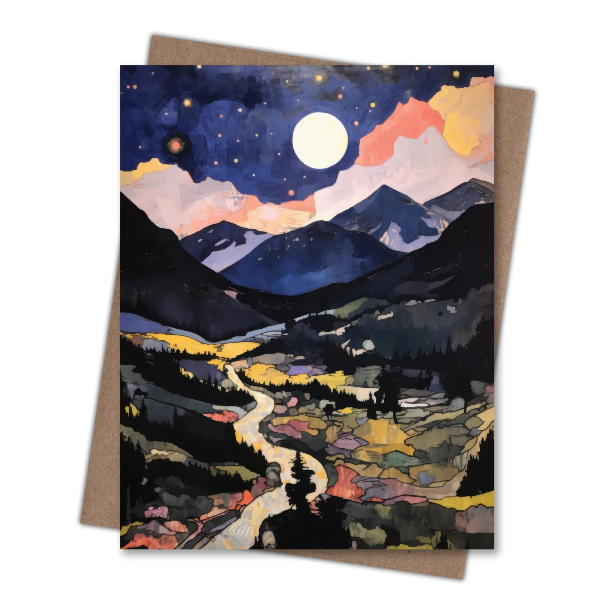 Mountain Dusk Blank Notecard
