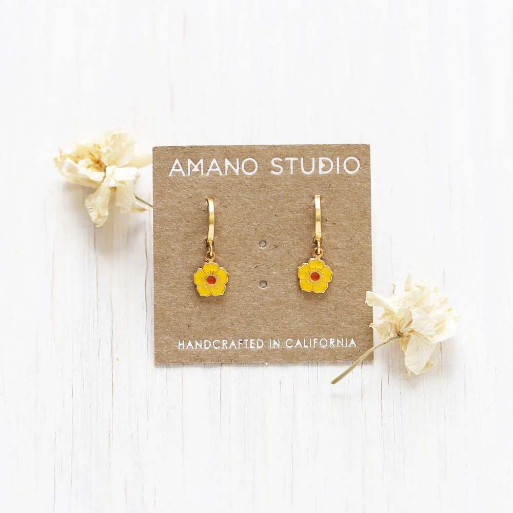 Pansy Huggie Hoop Earrings - Image 2