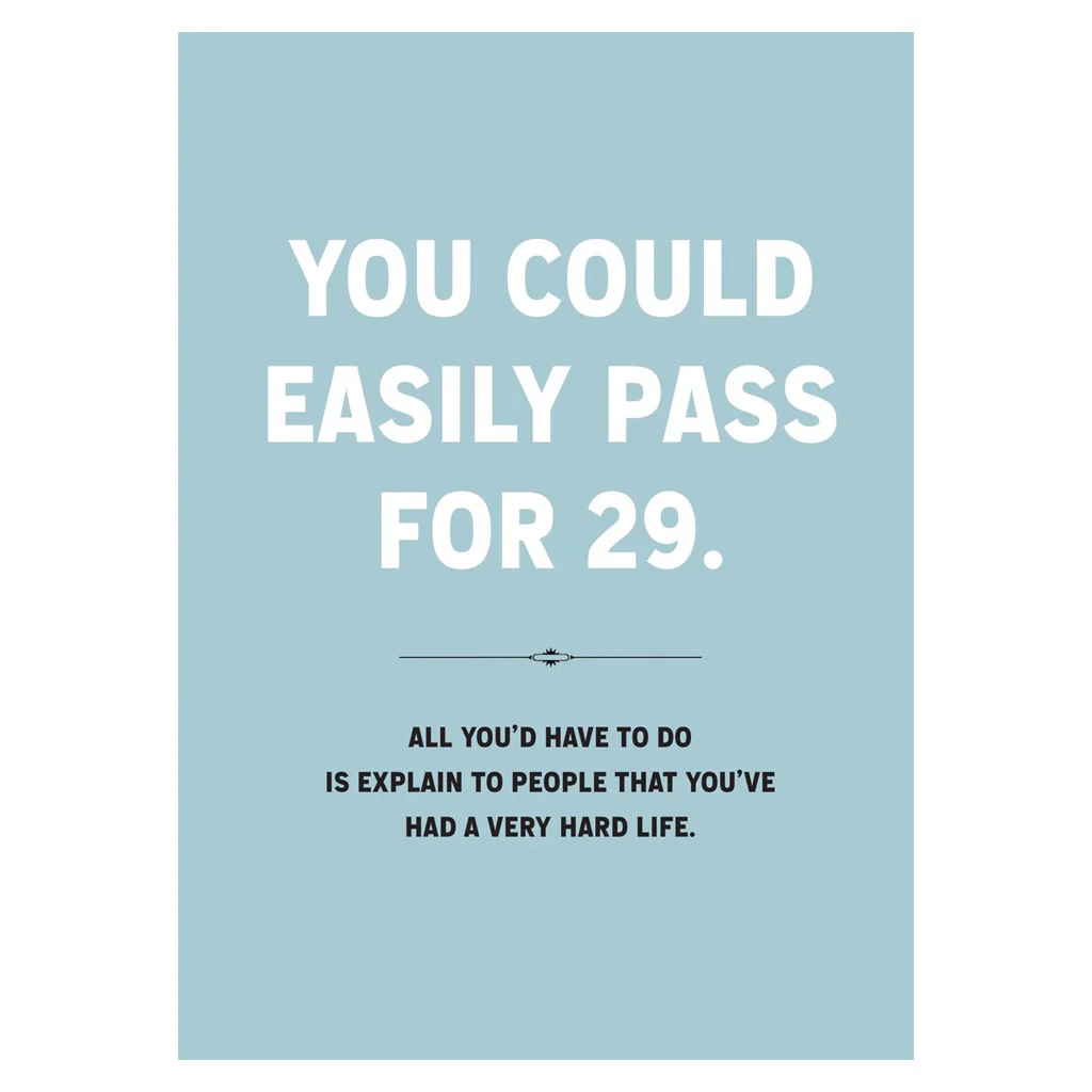 Pass For 29 Birthday Card